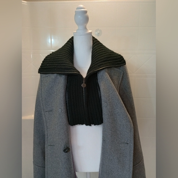 Calvin Klein Women's Grey & Black Wool Blend Pea Coat Size 6 - Picture 11 of 15